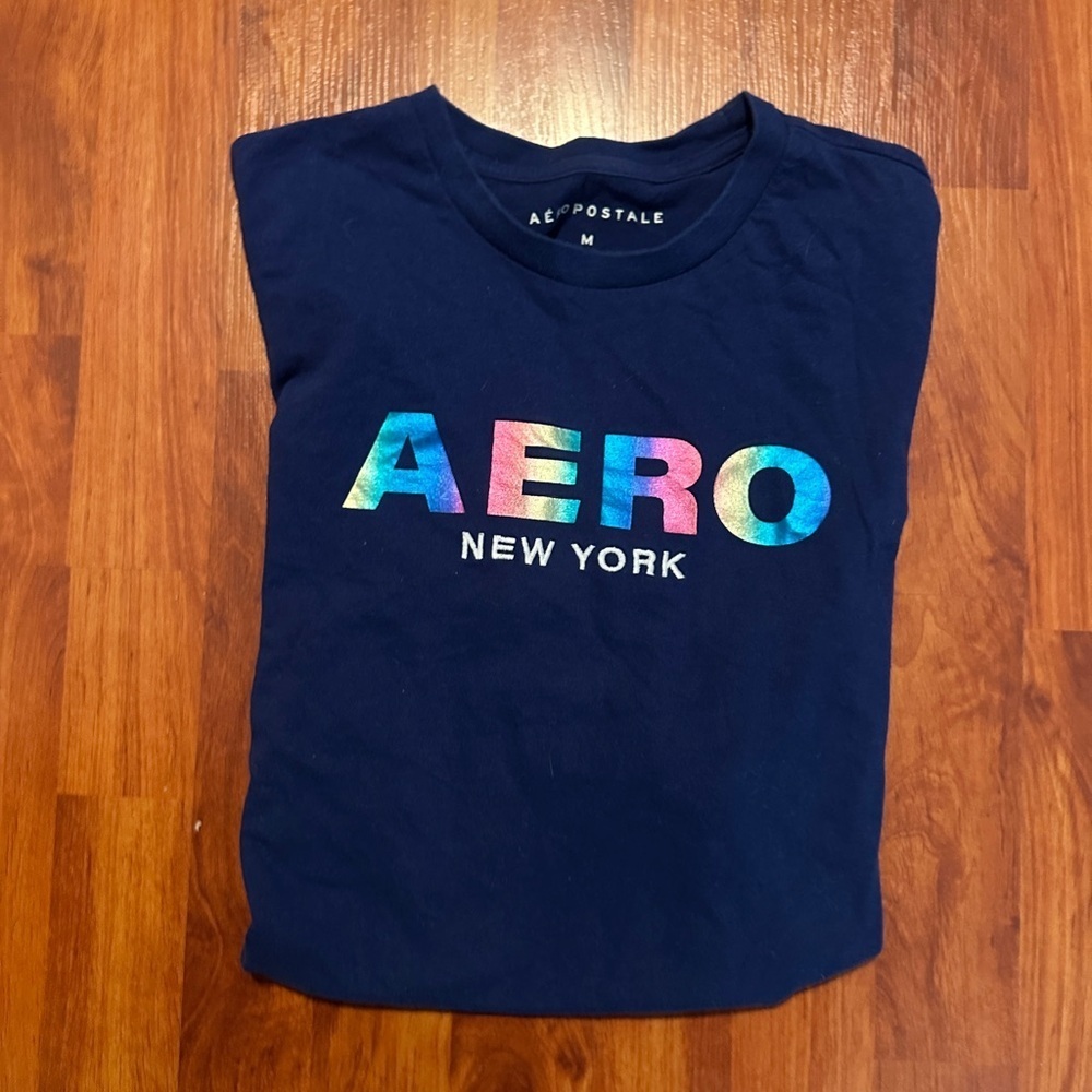 Aeropostale Teen Navy Blue Graphic Tee size medium